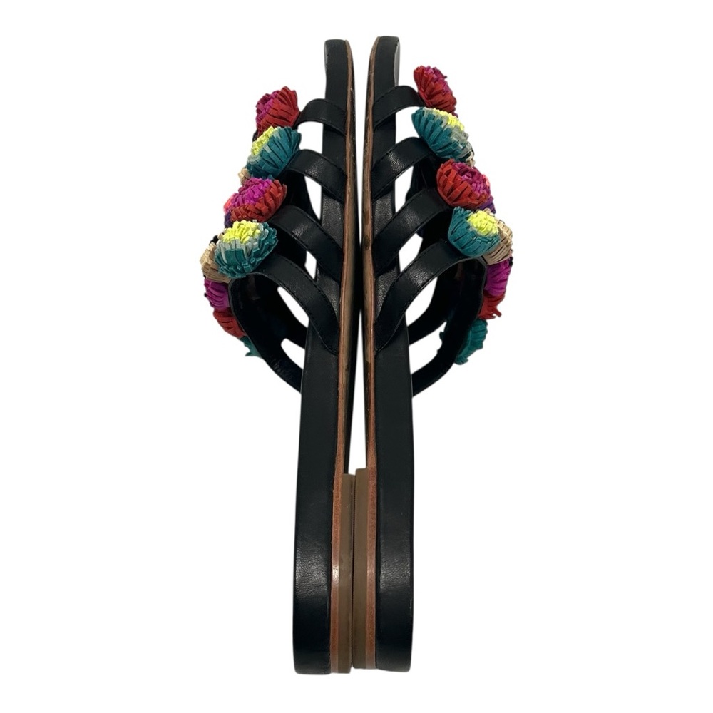 Loeffler Randal Sal PomPom Slide Multicolor Leather Casual Sandals Womens 9.5 - Picture 10 of 15